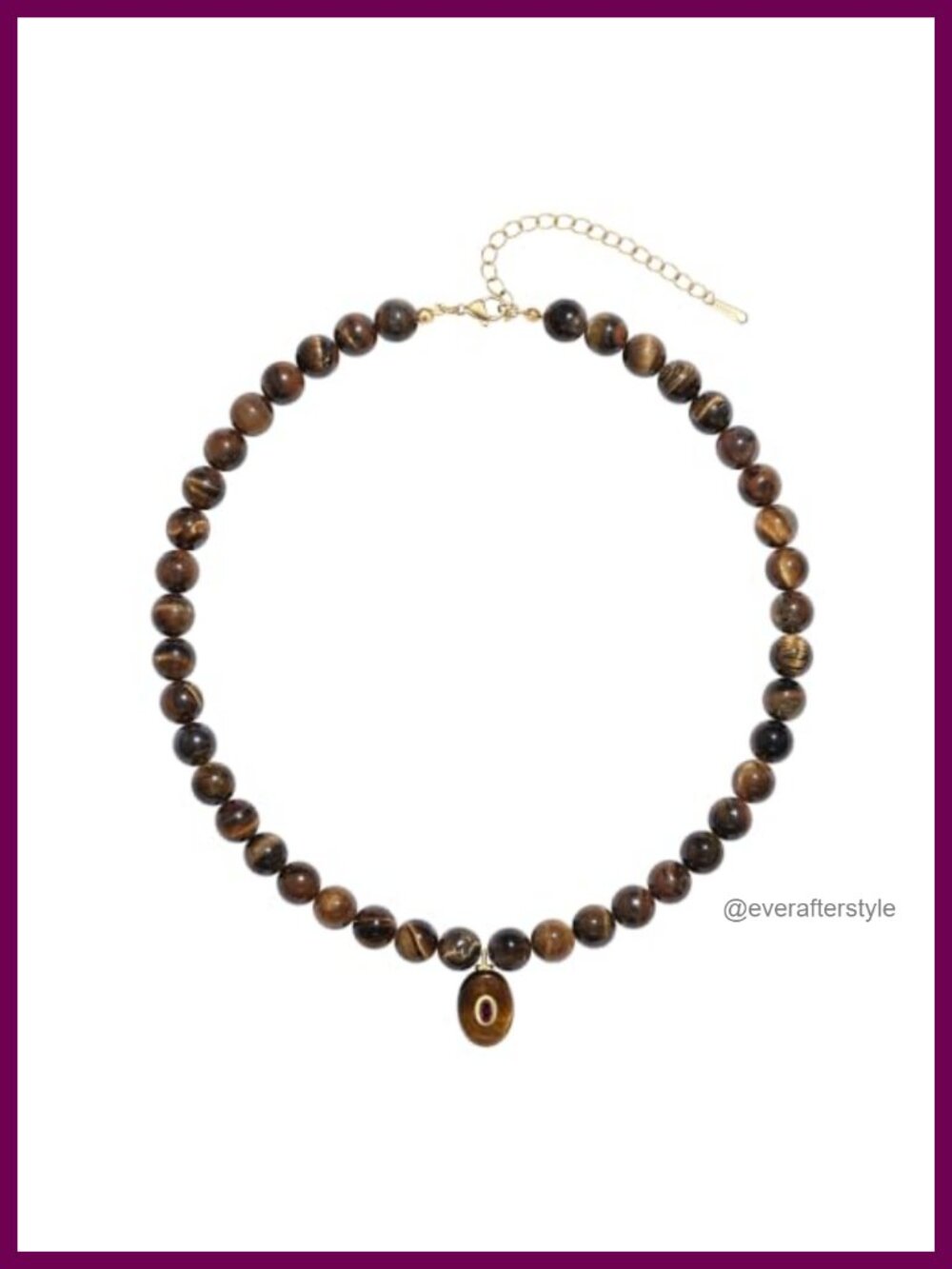 Boho Tiger's Eye Stone Beaded Choker Necklace for Women